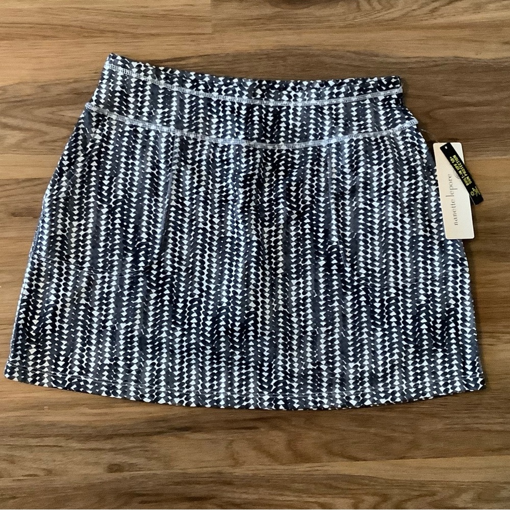 Nanette Lepore Black and White Patterned Mini Skort